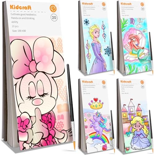 Kidcraft Paint with Water Coloring Books for Toddlers, 5 Pack