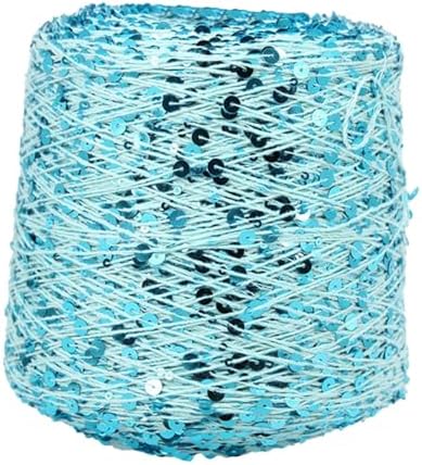 ECYC Ltd 153 Yards Cotton Sequin Yarn, Sparkle Sequin Thread for Knitting & Crocheting, DIY Craft Projects