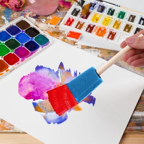 Foam Paint Brushes, 48 Pcs -10 Sizes, Paint Sponge, Premium Foam Brushes