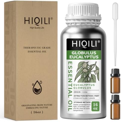 HIQILI Eucalyptus Essential Oil for Spray, Diffuser & Skin