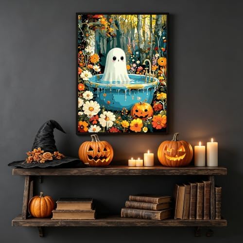 bleihum Halloween Paint by Numbers Kit for Adults Ghost 16x20inch