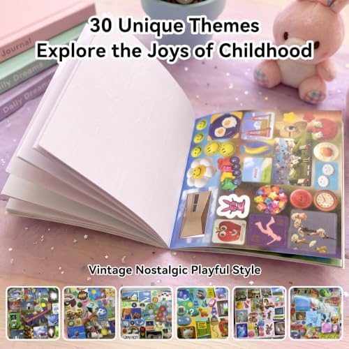 30 Sheets 800+ Pcs Vintage Y2K Stickers Book for Journal Scrapbook Planner