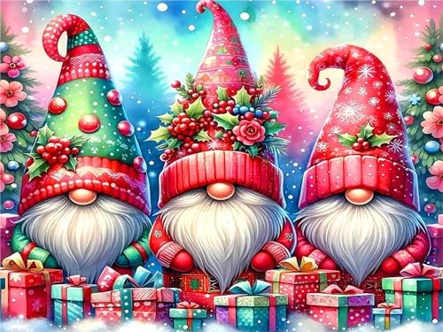Diamond Art Kits for Adults Christmas Gnomes Diamond Painting Kit 12x16in
