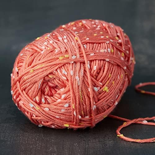 Loops & Threads Flecks Yarn - Yarn for Knitting, Crochet, Weaving, and Arts & Crafts - Pink, Acrylic Blend, 6.53 oz