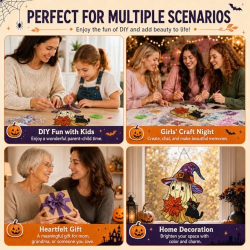 Ghost Hanging Diamond Art Kits for Adults, Diamond Painting Suncatchers