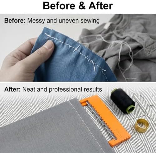 Clip-On Sewing Ruler Set, 2/3/4/5/6mm Stitch Guide Sewing Gauge for Straight Edge Stitching, Hemming & Quilting, 40 PCS Sewing Accessories for Fabric Crafts and DIY Sewing