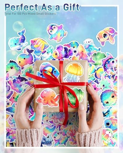 100 Pcs Cute Ocean Stickers Animals Sticker for Kids Adults