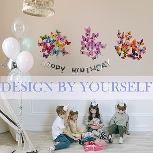 OPSEAM 3D Butterfly Wall Decor Butterfly Decorations Stickers with Magnets | 72 PCS Colorful,12 Styles Double Layer Butterfly for Classroom Decoration,Locker Refrigerator, Reusable,Waterproof