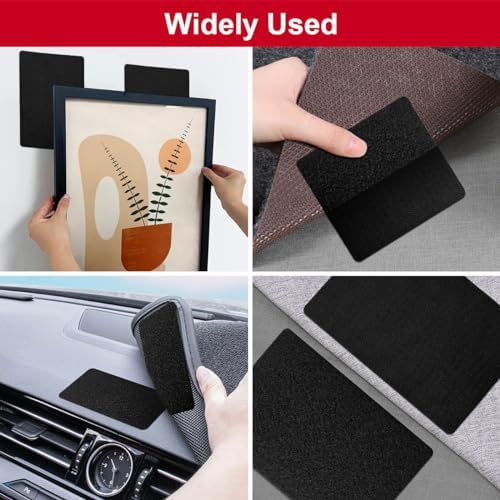 4x6 inch Hook and Loop Strips with Adhesive, Nylon Heavy Duty Hook and Loop Tape, Excellent Grip, Interlocking Tape,for Sewing, Crafting,DIY,Wall Adhesive Strips - 6 Sets