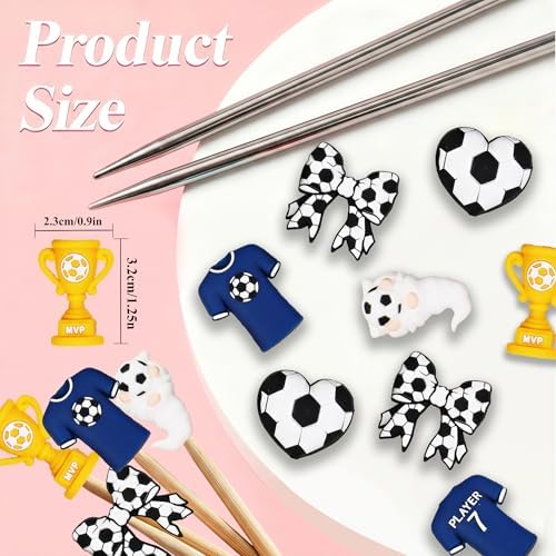 ZZXLLRO 10Pcs World Cup Knitting Needle Stoppers Silicone Point Protectors Accessories Fit Size 2.5-13 (3mm-9mm) for All Different Needle Materials