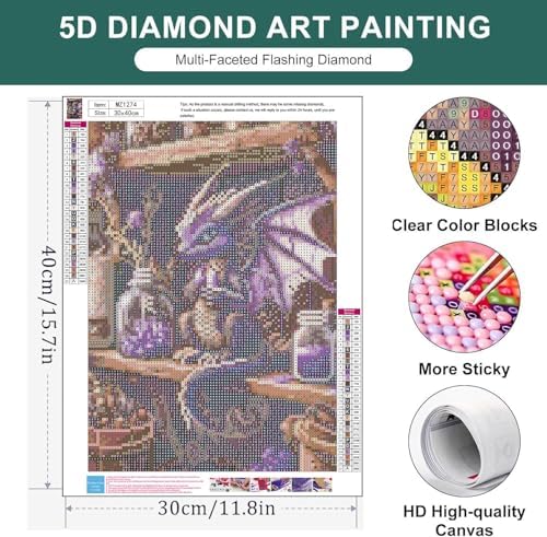 Diamond Art Kits for Adults,Dragon Diamond Painting Kits for Beginner