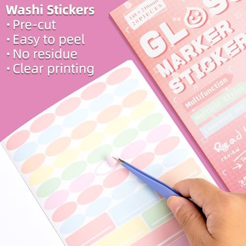 Crimson Heat Wave Label Sticker Scrapbooking Supplies for Junk Journal, 20 Sheets Stickers - Ephemera Stickers Book(TZ-012-002)