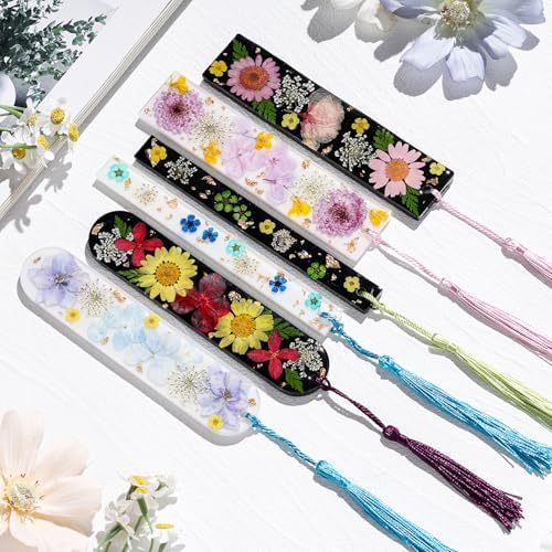 LET'S RESIN Bookmark Silicone Molds Set - 3 Shapes with 20Pcs Tassels