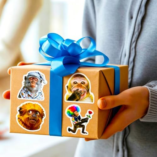 100Pcs Funny Animal Monkey Stickers for Water Bottles Laptop Luggage Computer Scrapbooking, Vinyl Waterproof Monkey Stickers for Teen Adult Girls Boys