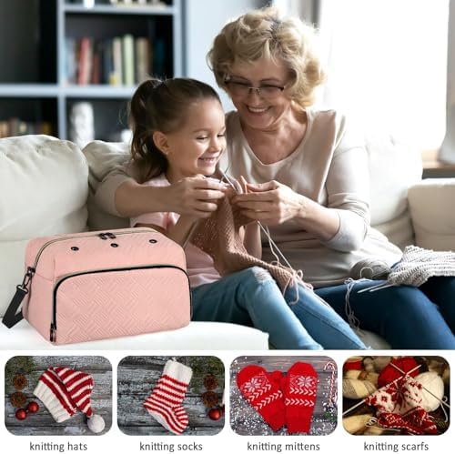 IBFUN Crochet Yarn Knitting Bag Organizer for Knit Accessories Hooks