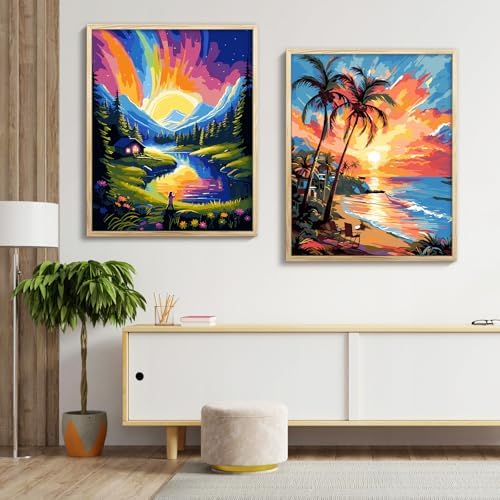 ZTOTZ Paint by Numbers Kit for Adults,Aurora Borealis Painting by Numbers16x20 Canvas,Landscape Paint by Number Kits for Home Decor