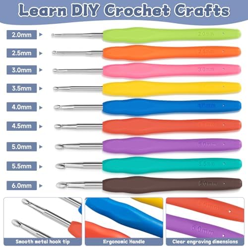 GMAK Crochet Kit for Beginners Adults, All in One Crochet Set Include Yarns