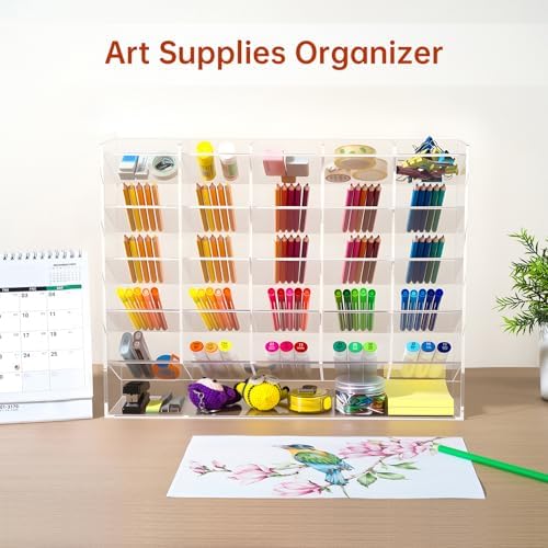 BEYGORM Acrylic Vertical Marker Organizer for 310 Markers, Desk Orgaizer