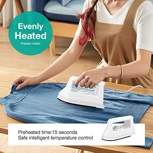 Mini Crafts Iron Handy Heat Press Machine Kit Portable with PVC Doormat for Heat Transfer, Charging Base Accessories for DIY T-Shirt Shoe Bag Vinyl Projects