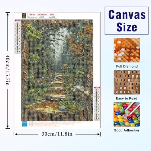 Forest Diamond Art Kits for Adults, Arts and Crafts for Adults 12x16 Inch