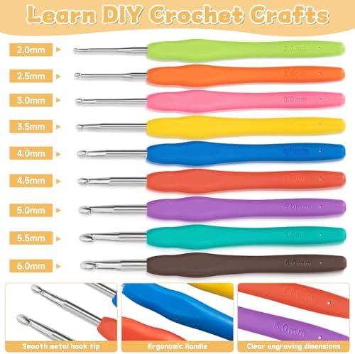 GMAK Crochet Kit for Beginners Adults, All in One Crochet Set Include Yarns