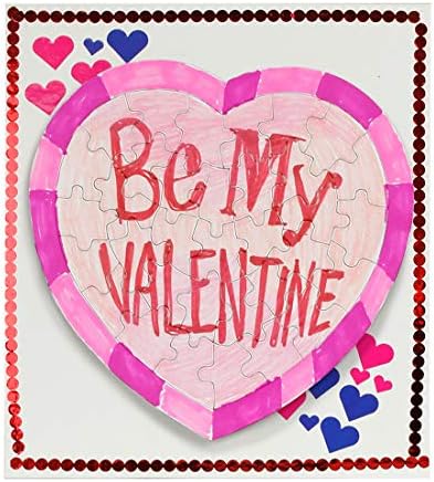 Hygloss 12 Blank Heart Puzzles – 8.5 x 9.5 Inches with Surrounding Frame – Ideal for Valentine’s Day Crafts – Write, Draw, and Decorate – 34 Pieces Each