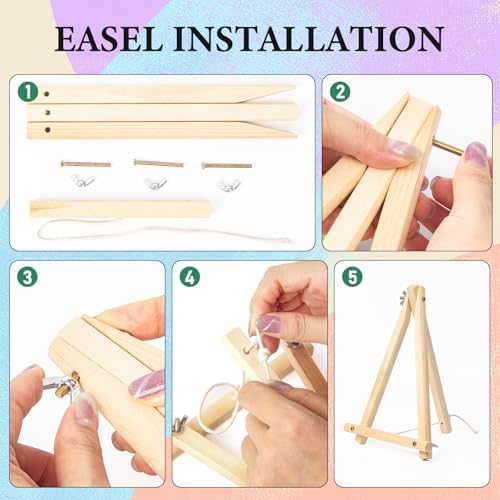 Camocin 4 Pack Framed Paint by Numbers Kit for Adults with Wooden Easel | Funny Coffee Artwork, DIY Canvas Painting Set, Kitchen Coffee Bar Decor, Minimalist Style, Beginner Friendly, 8x12 Inch