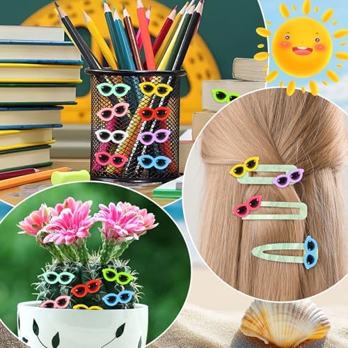 60Pcs Mini Resin Sunglasses Charms for DIY Crafts Supplies
