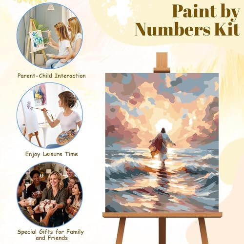 EIBEILI Jesus Paint by Numbers Kit for Adults,DIY Wall Decor