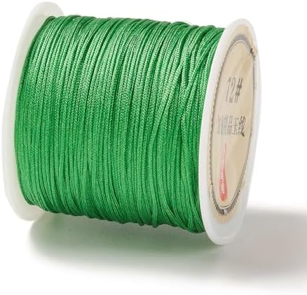 43 Yards Nylon String Friendship Bracelets String 0.8mm Nylon Beading Thread Braided Chinese Knotting Cord Macrame Cords for Kumihimo Necklaces Tassels Jewelry Crafts (Green)