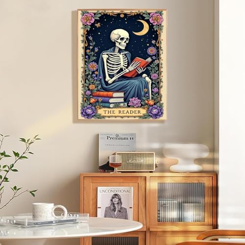 Skull Diamond Art Kits for Adults Funny Diamond Painting Kit for Beginner