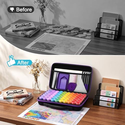 ZORETCO Diamond Art Storage with 60 Containers, Diamond Art Kits for Adults