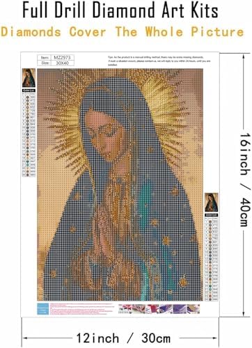 WNPOKN Virgin Mary Diamond Art Kits for Adults 12 x 16 inch