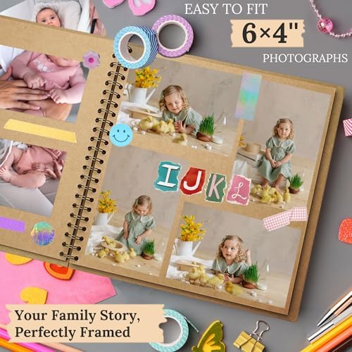 Scrapbook Photo Album 12"x12" 50 Sheets 100 Pages Hardcover Kraft Paper
