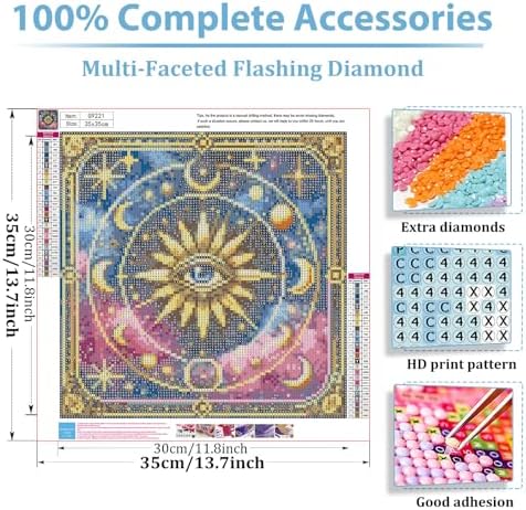 Eye Diamond Art Kits for Adults, Diamond Painting Kits for Adults 14x14 in | Diamond Painting Kits for Adults Beginners, Gem Art, 5D Full Drill, DIY Arts and Crafts for Gift Home or Decor