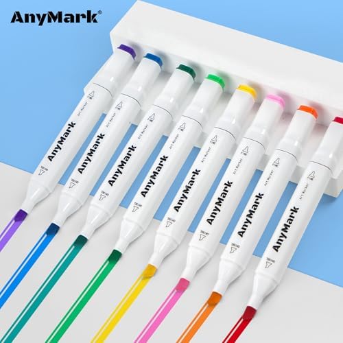 AnyMark 80 Colors Alcohol Markers Chisel & Fine Dual Tip