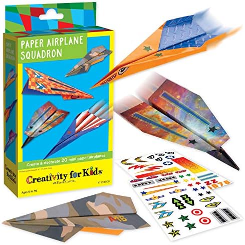 Creativity for Kids Paper Airplane Kit, Make 20 Airplanes