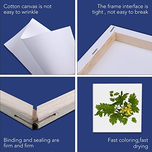 ESRICH Mini Stretched Canvas 12 Pack 4x4inch, 2/5''Profile Art Primed Canvases for Painting, 100% Cotton Small Professional Stretched Canvas for Kids and Art Supplies,for Acrylics,Oils&Other Painting.