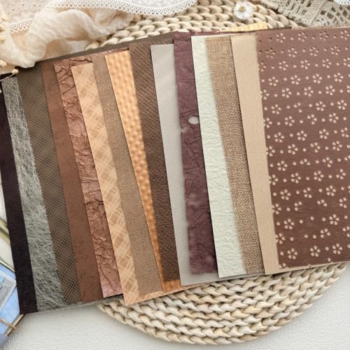 30 Sheets A5 Earthy Browns Textured Scrapbook Paper & Mesh Fabric