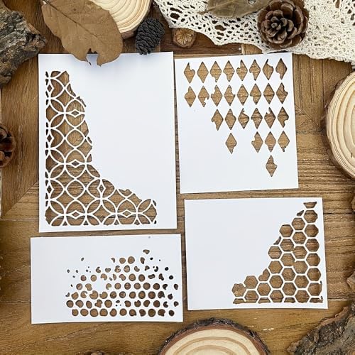 Lapoo Flowers Metal Cutting Die for Scrapbooking - Durable, Cut Stencils for DIY Scrapbook Photo Album Decorative Paper Card, Card Making Supplies, Embossing (Triangular Border 6.5 x 4.7 in)