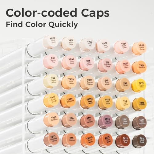 Ohuhu Alcohol Markers 36 Skin Colors Brush& Fine for Portrait Refillable