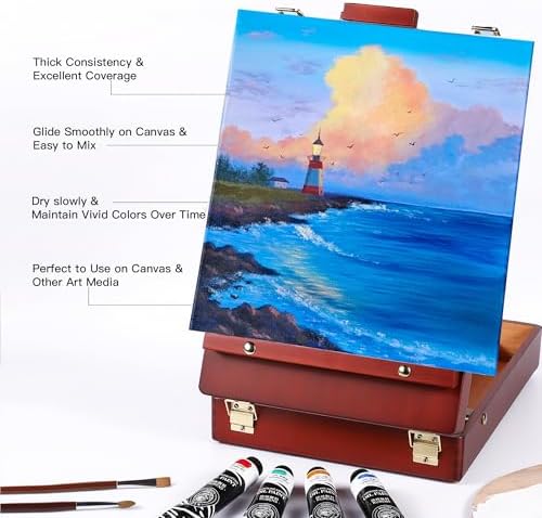 rubens Caroline Oil Paint Set 2oz 10 Standard Colors Oil Paint for Canvas | Professional Oil Paints with Thicker Creamy Texture, High Saturation, Large Tubes Art Supplies for Adult, Artists, Beginners