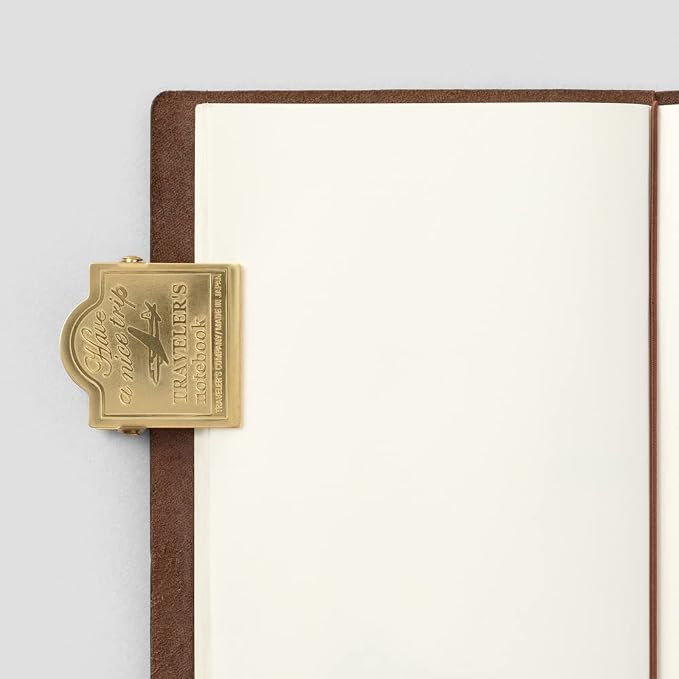 DESIGNPHIL Traveler's Notebook, Brass, Clip, Airplane Pattern 43090006