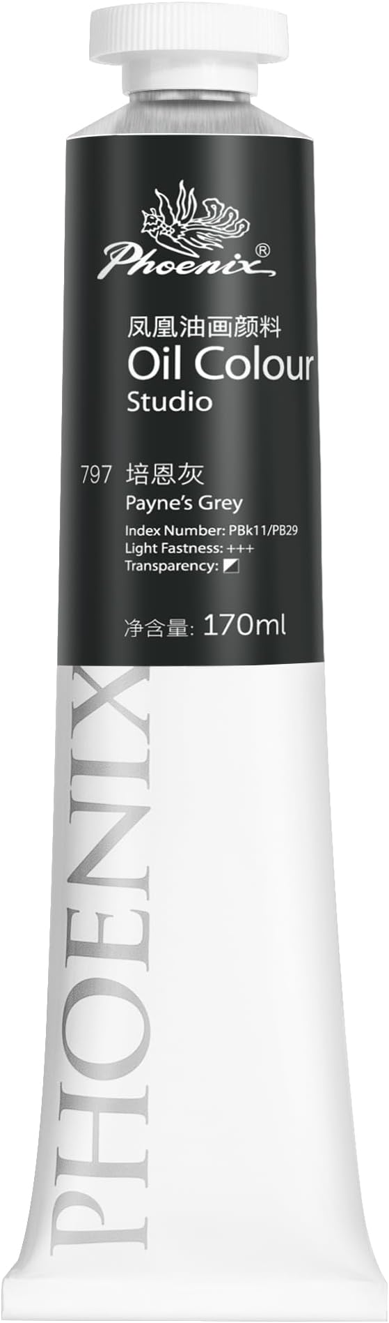 PHOENIX Payne's Grey Oil Paint - Studio Oil Paint Single Large Tube - 170ml / 5.75 Fl oz. Payne's Grey 797