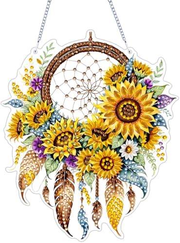 ARPADAMO Sunflower Diamond Art Kits for Adults, Acrylic Hanging Suncatcher