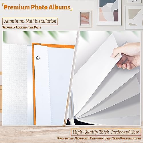 Artfeel Photo Album Self Adhesive Scrapbook,120 Pages Large Photo Book for 4x6,5x7,8x10 Pictures,DIY Album for Baby Wedding Family Travel Birthday,with Metallic Pen and Scraper