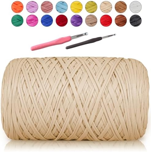 MESTOON 1000g T-Shirt Yarn Soft Elastic Crochet Beige