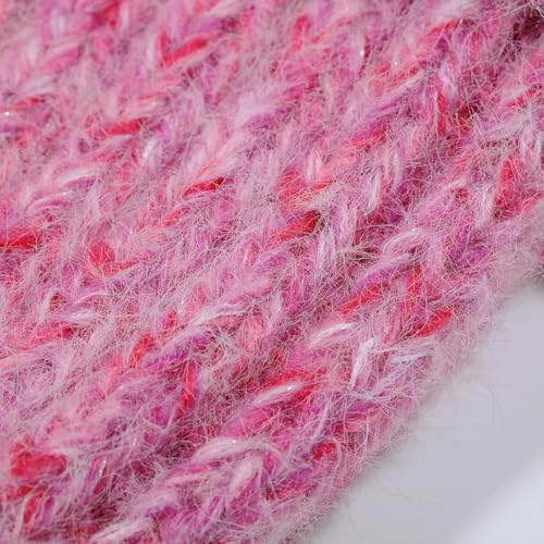 Artisanal Yarn Collection Multifiber Fancy Yarn for Knitting Crocheting Crafts DIY, Set of 3 Rolls(103 Berry Velvet Yarn)