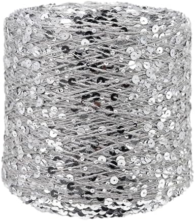 ECYC Ltd 153 Yards Cotton Sequin Yarn, Sparkle Sequin Thread for Knitting & Crocheting, DIY Craft Projects