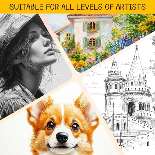 WINNER 5.5" x 8.5" Sketch Book, 400 Sheets Top Spiral Bound Sketch Pad, 68lb/100gsm White Acid Free Drawing Paper, Art Supplies for Kids Adult Beginners Artists, 4 Pack